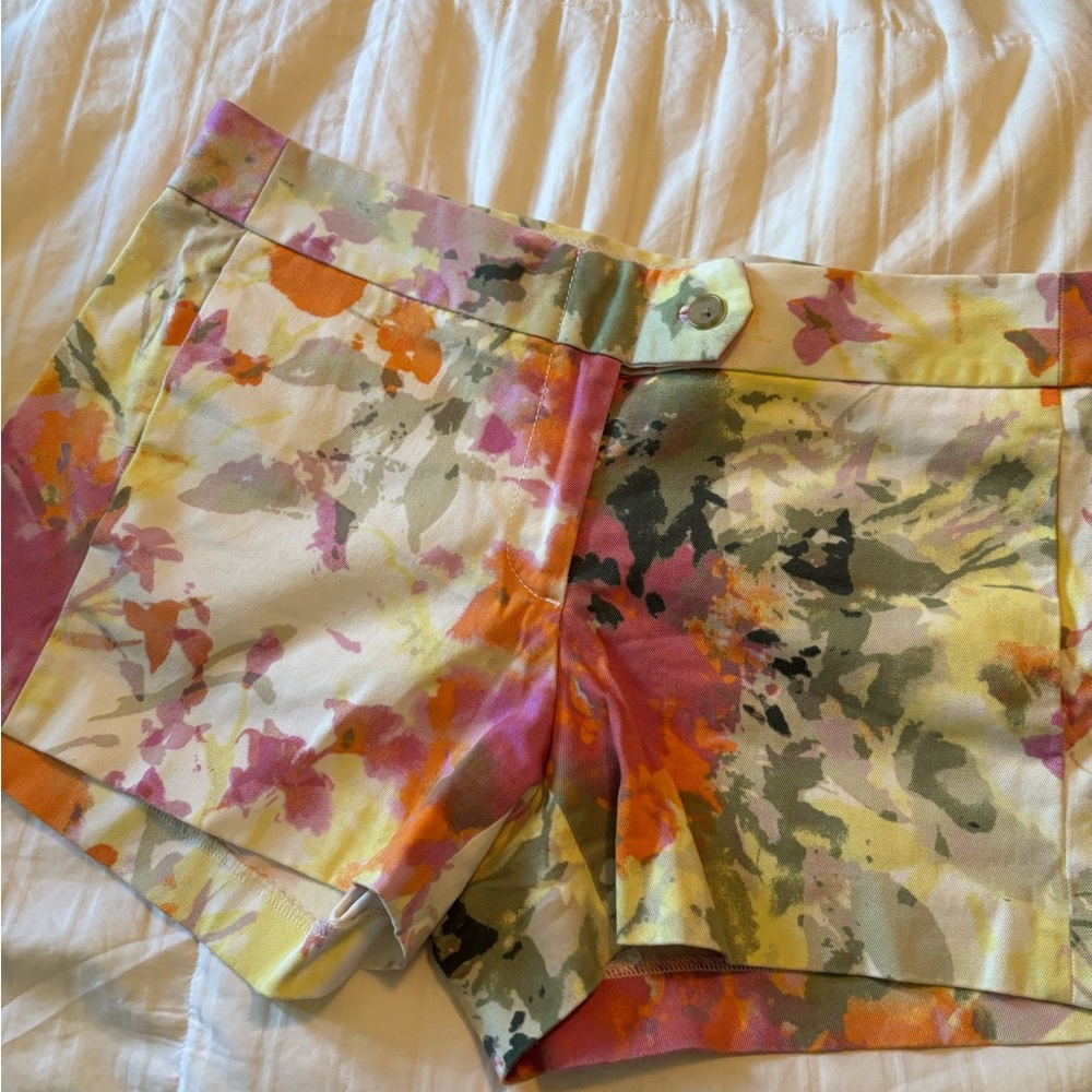 J. Crew High Waist Pink and Orange Shorts